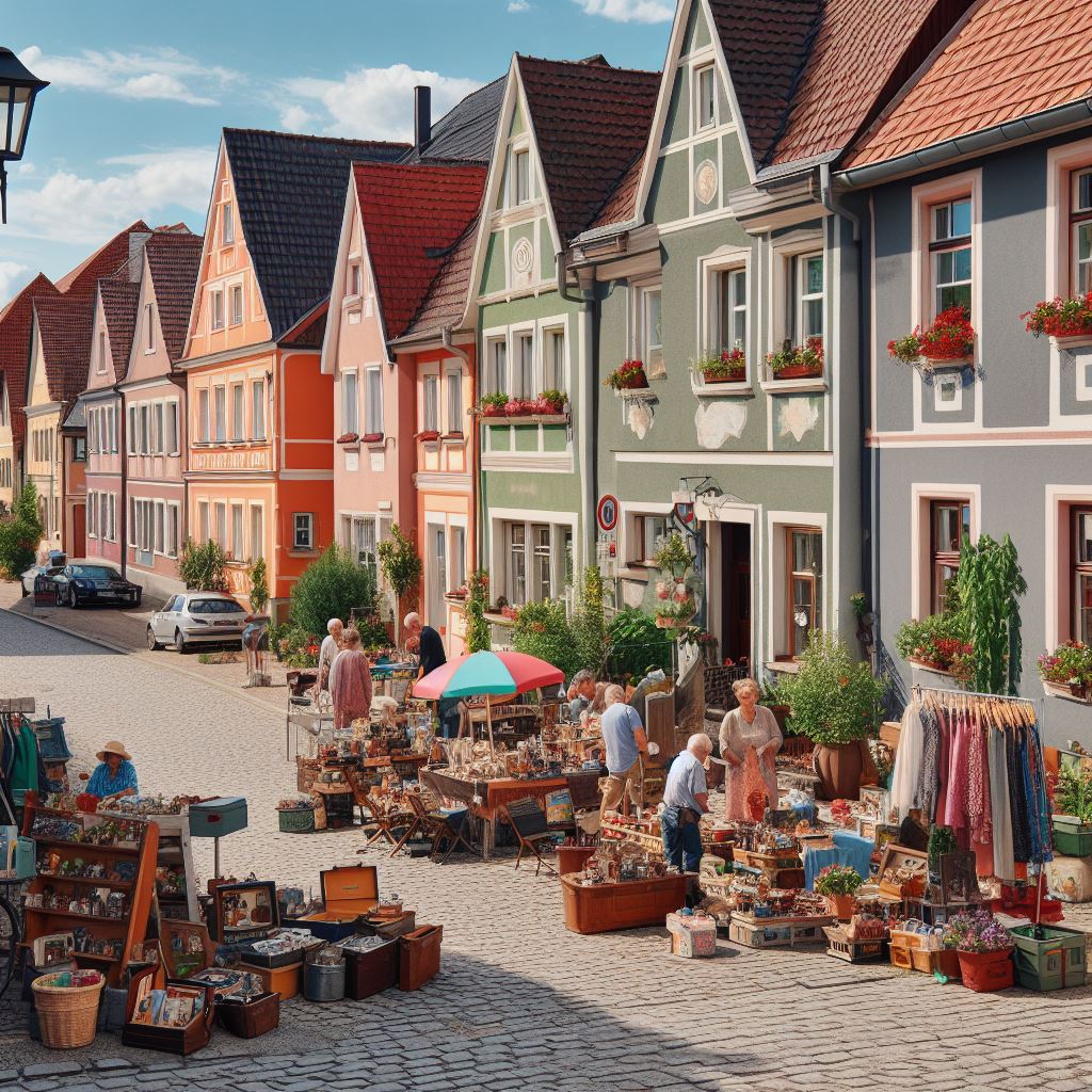 Besucher beim Flohmarkt