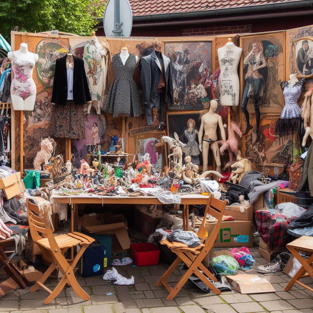 Verkäufer beim Flohmarkt